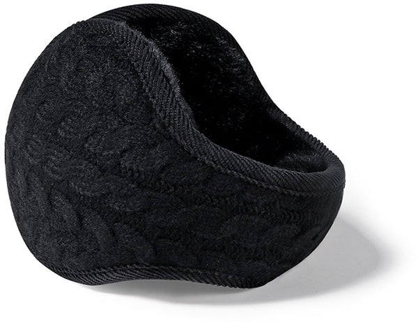 Earmuffs - Fleece Earmuffs - Knitted Earmuffs - Earmuffs for Adults - Warm Earmuffs - Warm Winter Earmuffs - Foldable - Unisex, Suitable for Outdoor Activities (Black)