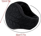 Earmuffs - Fleece Earmuffs - Knitted Earmuffs - Earmuffs for Adults - Warm Earmuffs - Warm Winter Earmuffs - Foldable - Unisex, Suitable for Outdoor Activities (Black)
