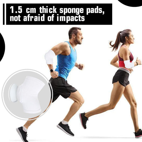 1 Pair Breathable Arm Support Fitness Elbow Pads - White