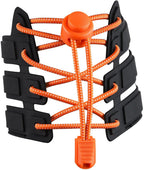 Sneaker Laces 120CM suitable for Sneakers - Elastic laces without a knot - Suitable for students and adults - With strong buckle and quick-release function (Orange)