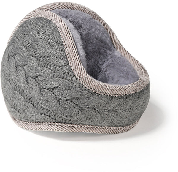 Earmuffs - Fleece Earmuffs - Knitted Earmuffs - Earmuffs for Adults - Warm Earmuffs - Warm Winter Earmuffs - Foldable - Unisex, Suitable for Outdoor Activities (Gray)
