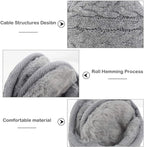 Earmuffs - Fleece Earmuffs - Knitted Earmuffs - Earmuffs for Adults - Warm Earmuffs - Warm Winter Earmuffs - Foldable - Unisex, Suitable for Outdoor Activities (Gray)