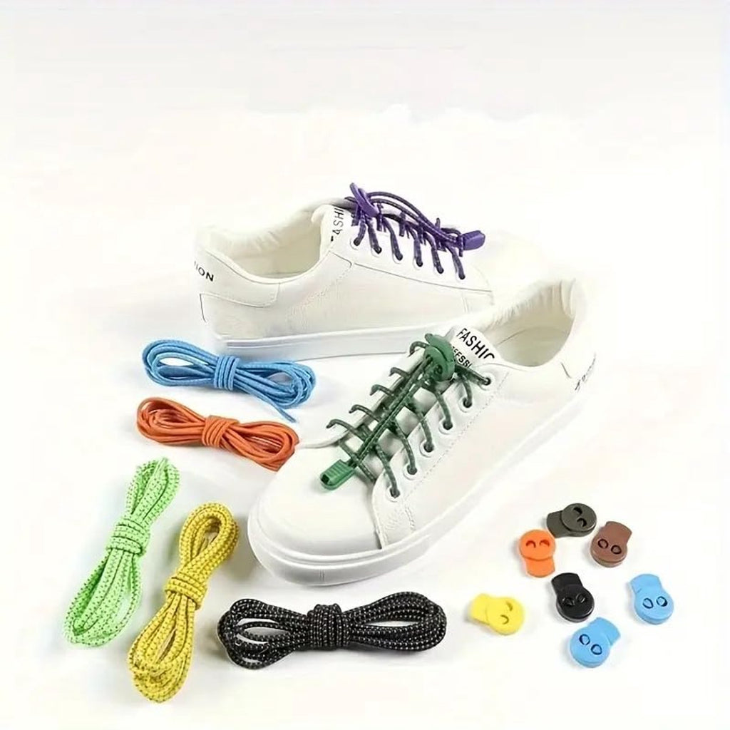 Sneaker Laces 120CM suitable for Sneakers - Elastic laces without a tie - Suitable for students and adults - With strong buckle and quick-release function (Light blue)