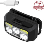 Headlamp LED Rechargeable - Headlight - 2-Pack LED Headlamp - Rechargeable - Ultralight, High Brightness - Waterproof Headlamp Flashlight, Suitable for Hiking, Camping, Running, Fishing and Hunting