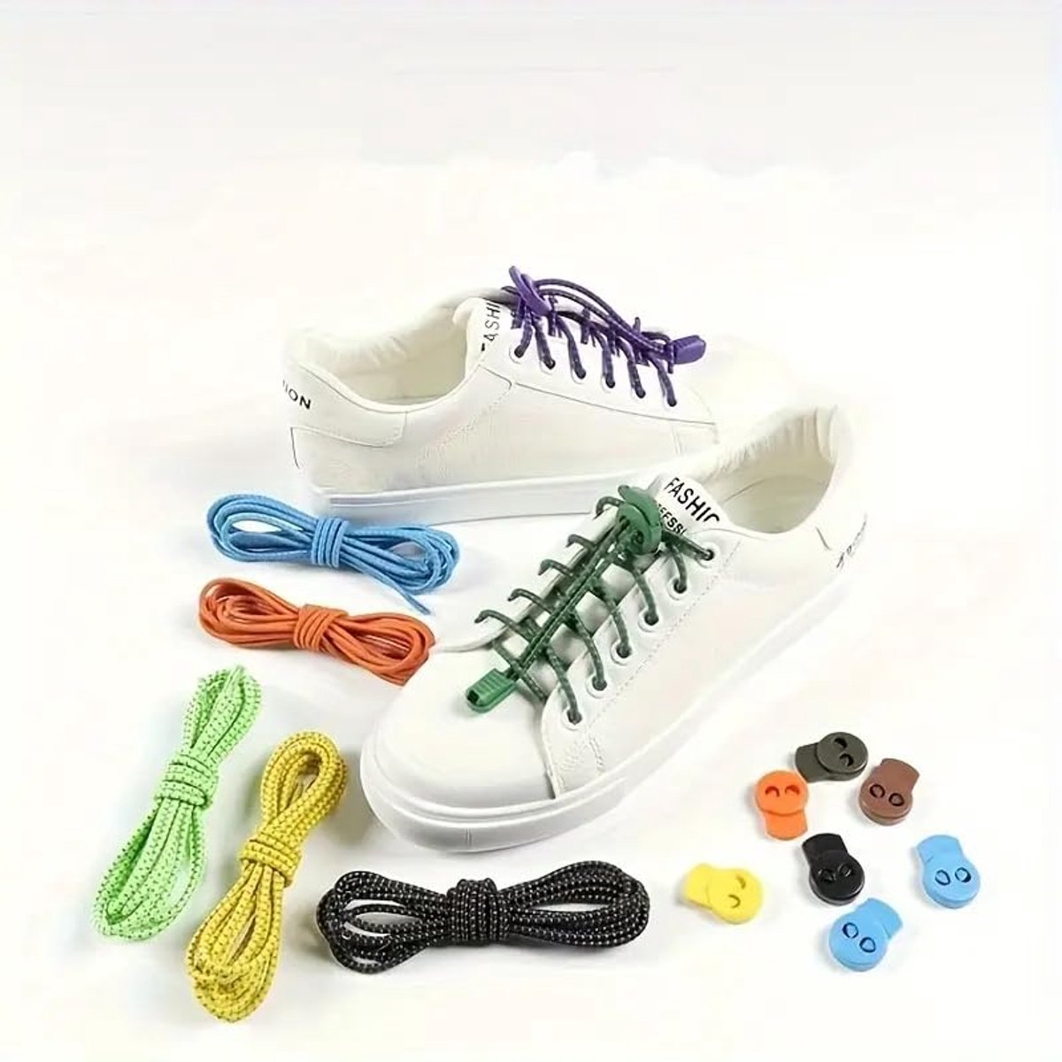 Sneaker Laces 120CM suitable for Sneakers - Elastic laces without a tie - Suitable for students and adults - With strong buckle and quick-release function (Apricot)
