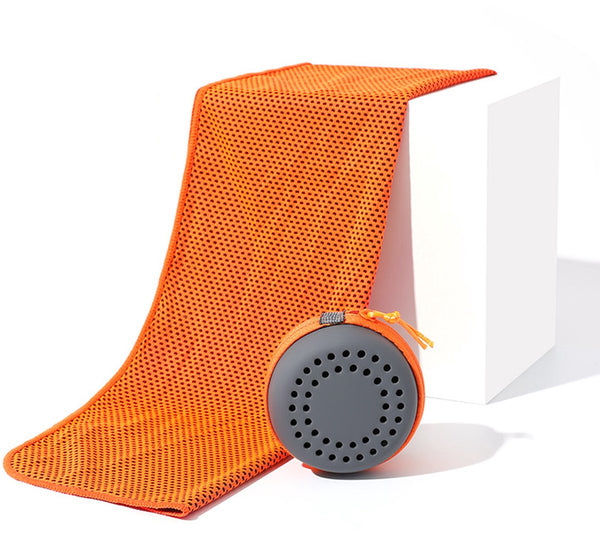 Quick-Drying Cooling Towel for Sports with Storage Box - (30x80 cm Adult Size) Orange