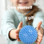 Massage Balls - (Pack of 3) - Trigger Point Massage Balls - Massage Balls with Soothing Points - Pointed Balls - Hedgehog Balls - Trigger Point Exercise Balls - For massaging leg, shoulder, hip and foot muscles (Blue/Black 7.5 cm)