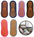 6 pairs - with anti-slip granules - trampoline socks for the playground - anti-slip floor socks (black + heather grey + lotus root powder + khaki + purple + blue)