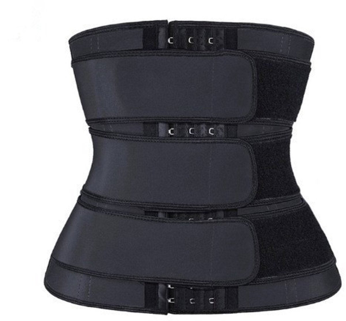 Women Sweat Reducer Training Belt - Sweatband - Waist Trainer - Slimming Belly Band - 3-Row Closure & Breathable Material - Extended Sizes (S to 6XL) - Black, 5XL