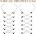 White flat laces - suitable for sports shoes, etc. White 120 cm 3 pairs