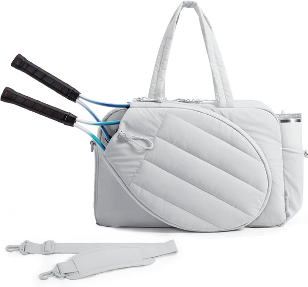 Tennis Bag - Tennis Backpack - 42L with Shoe Compartment - Sports Bag - Waterproof Racket Bag - Protective Racket Compartment - Portable as a Shoulder Bag - Gray