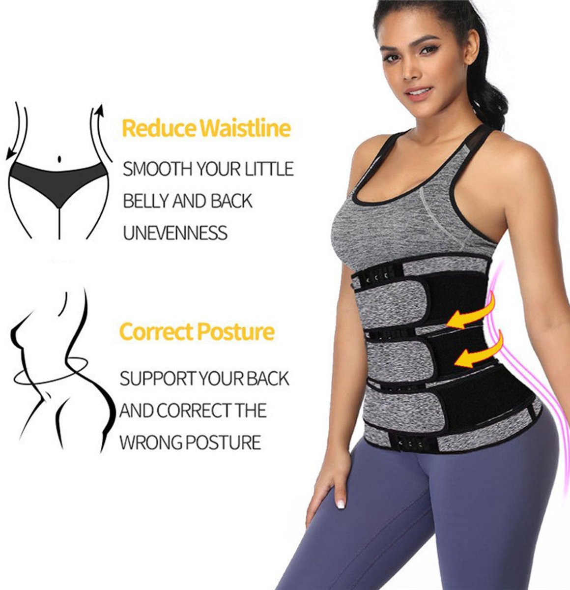 Women Sweat Reducer Training Belt - Sweatband - Waist Trainer - Slimming Belly Band - 3-Row Closure & Breathable Material - Extended Sizes (S to 6XL) - Red, 4XL