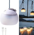 Night Light - Outdoor Camping Lamp - Atmospheric Decorative Lighting - Round Camping Lamp - 3 Brightness Levels - Hook Mount - Suitable for emergencies, tents, fishing, and other occasions. (White)