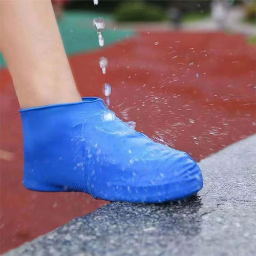 1 Pair - Waterproof Silicone Overshoes (Blue - Size L)