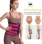 Women Sweat Reducer Training Belt - Sweatband - Waist Trainer - Slimming Belly Band - 3-Row Closure & Breathable Material - Extended Sizes (S to 6XL) - Black, XXL