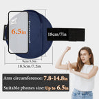 Sports Bag - Running Armband - Phone Holder for Running - Reflective Sports Accessories - With Adjustable Shoulder Strap - Suitable for Running, Camping and Hiking (Blue)