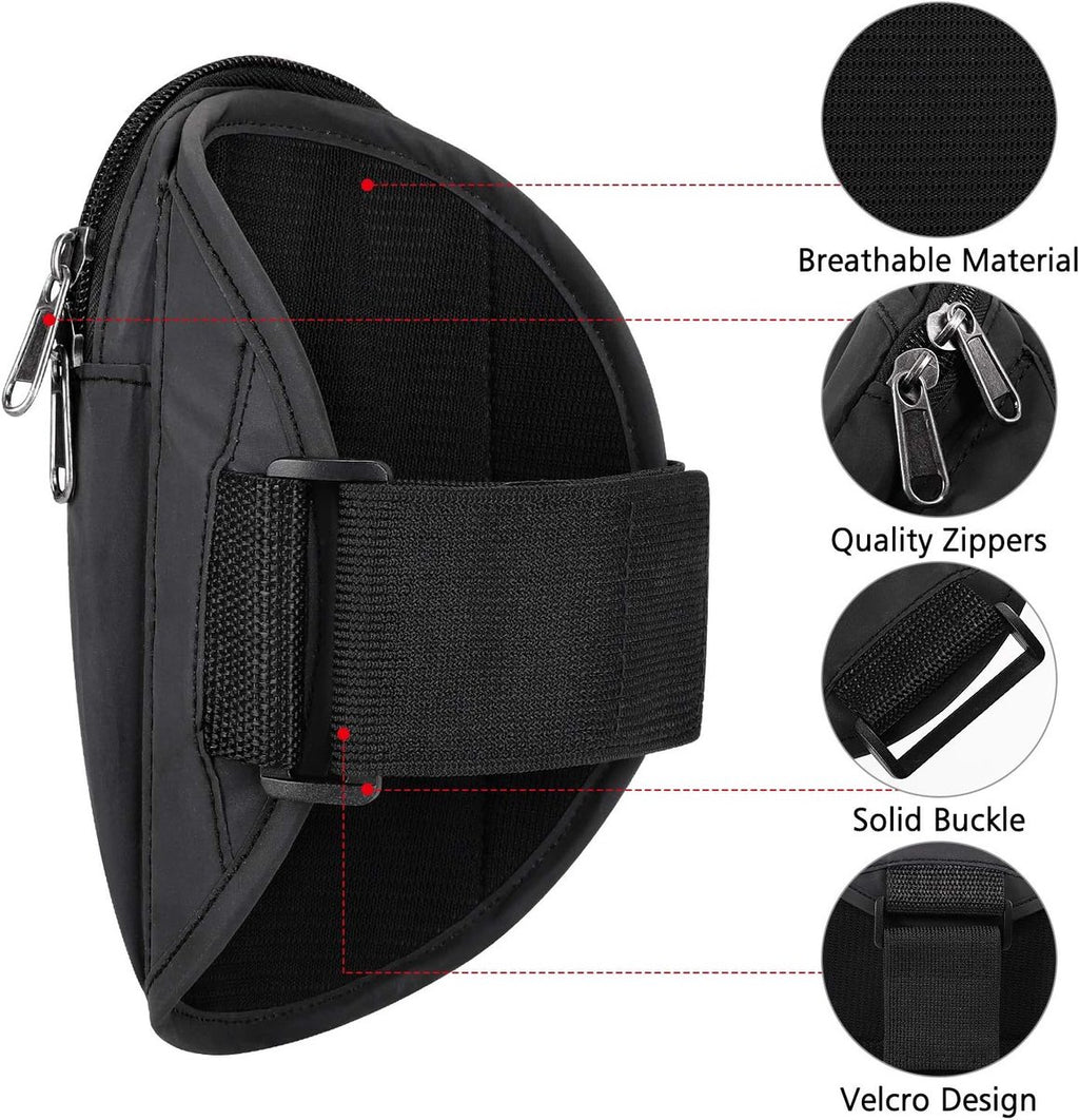 Sports Bag - Running Armband - Phone Holder for Running - Reflective Sports Accessories - With Adjustable Shoulder Strap - Suitable for Running, Camping and Hiking (Blue)