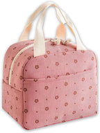 Cooler Bags - Lunch Bag - Handle Strap - Cooler Bag - Lunch Bag - Insulated Cooler Bag - Picnic Bag - 25.5*21*17cm - Suitable for work, office, travel and picnics（Pink）