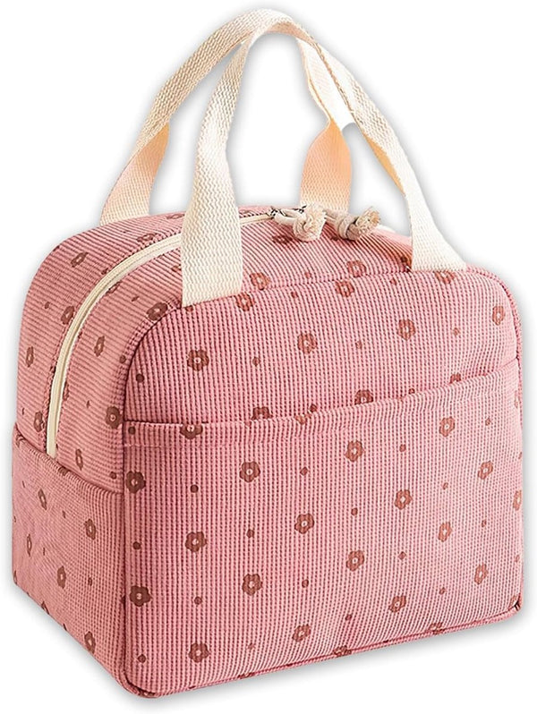 Pink Thermal Lunch Cooler Bag with Portable Carrying Handle