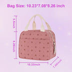 Cooler Bags - Lunch Bag - Handle Strap - Cooler Bag - Lunch Bag - Insulated Cooler Bag - Picnic Bag - 25.5*21*17cm - Suitable for work, office, travel and picnics（Pink）