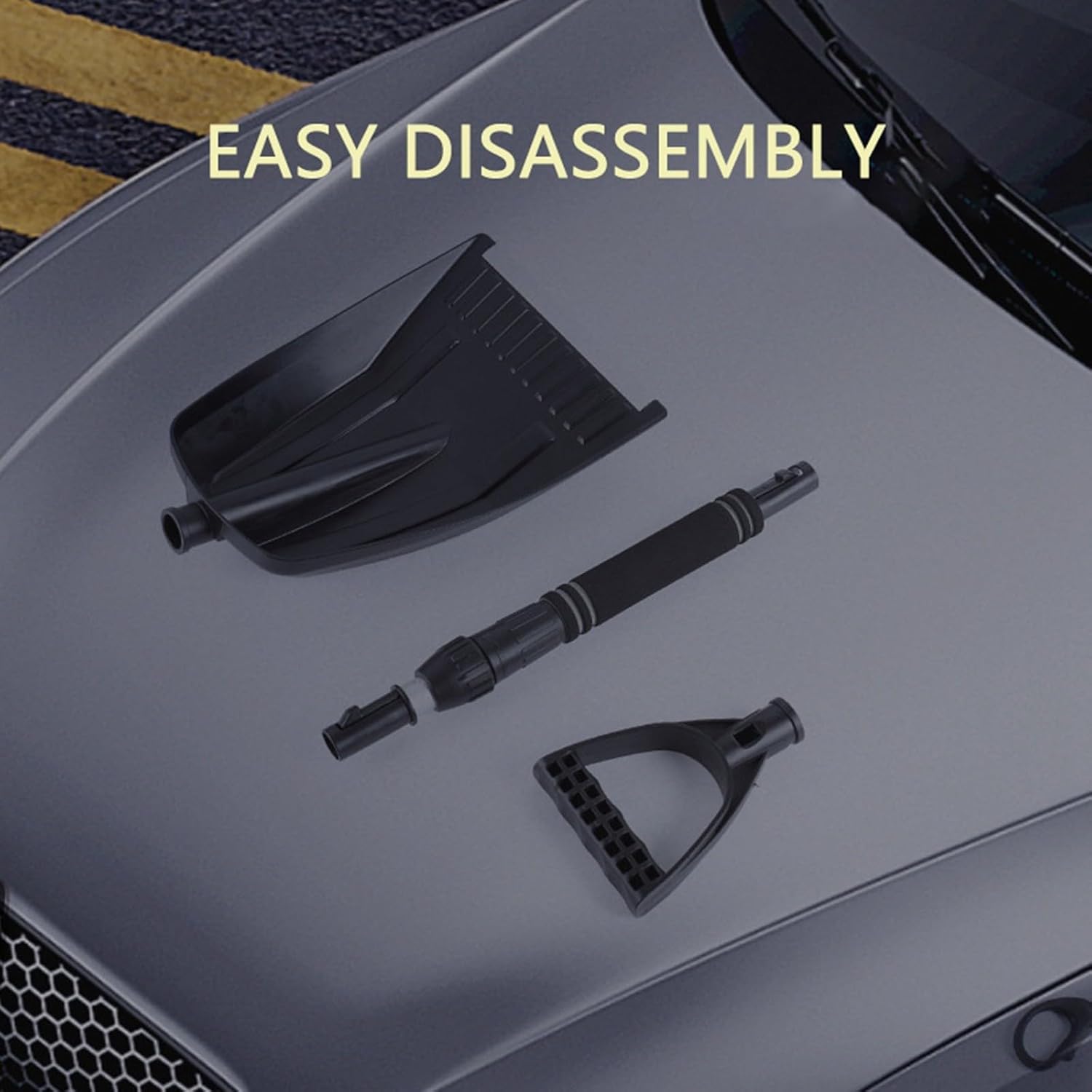 Folding Snow Shovel - Large Capacity | Lightweight & Portable - Wide Snow Clearing Range with Ergonomic D-Shaped Handle and Aluminum Blade - Snow Shovel for Outdoor, Car, Garden, Camping, Driveway（Blue）
