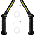 Rechargeable LED Work Light 2 Pack Magnetic COB USB Torch 5 Modes 360° Camping Lamp for Workshop Garage Emergency Auto Inspection Lighting{YG}