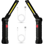 Rechargeable LED Work Light 2 Pack Magnetic COB USB Torch 5 Modes 360° Camping Lamp for Workshop Garage Emergency Auto Inspection Lighting{YG}