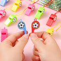 Soccer Whistles - Stadium Cheering Accessories - 24-Piece Set - Sports Whistles - Soccer | Football | Soccer Sticker Whistles (with String)