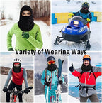 Windproof Hat – Warm Fleece Ski Mask & Winter Mask – Face & Neck Protector for Cold Weather – Suitable for Motorcycling, Cycling & Outdoors – Unisex（Black）