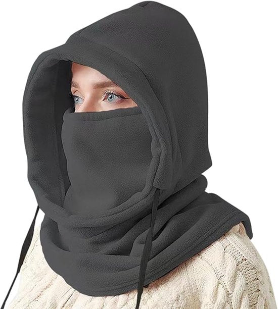 Windproof Hat – Warm Fleece Ski Mask & Winter Mask – Face & Neck Protector for Cold Weather – Suitable for Motorcycling, Cycling & Outdoors – Unisex（Gray）