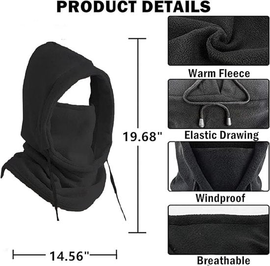 Windproof Hat – Warm Fleece Ski Mask & Winter Mask – Face & Neck Protector for Cold Weather – Suitable for Motorcycling, Cycling & Outdoors – Unisex（Gray）