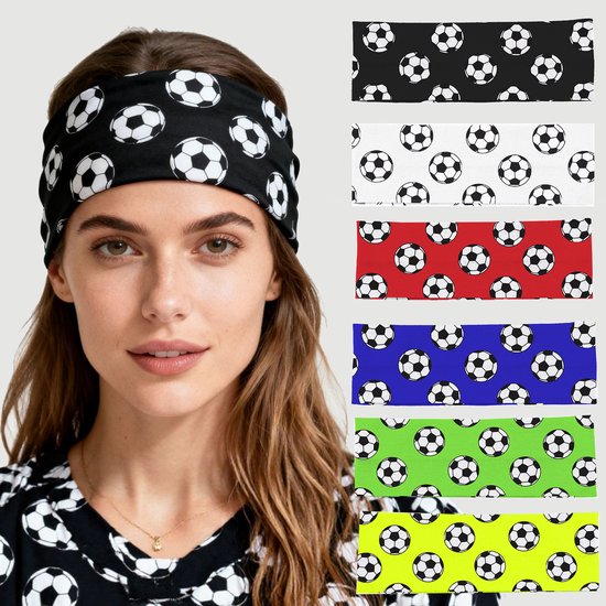 Wide-Brim Hair Accessory Football Themed Headband - Set of 6