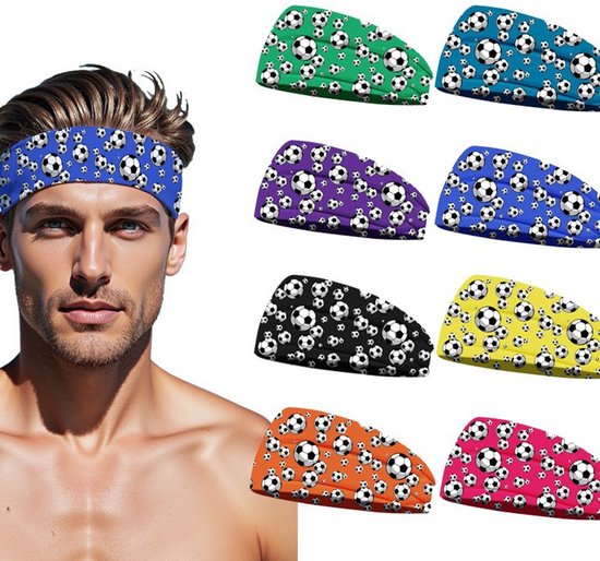 Wide-Brim Hair Accessory Football Themed Headband - Set of 8