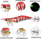 Shrimp Lure Box - 4-Pack - Glowing Shrimp Lure - Squid and Shrimp Lure - Night Fishing - Shrimp Lure - Fluorescent Artificial Fish Lure - Super Realistic
