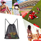 Black Sports Bag - 40*45cm - Mesh - Drawstring - Suitable for fitness, sports, swimming, diving, travel, yoga, dancing, camping, hiking