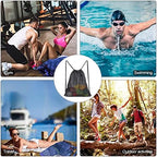 Black Sports Bag - 40*45cm - Mesh - Drawstring - Suitable for fitness, sports, swimming, diving, travel, yoga, dancing, camping, hiking