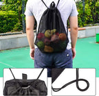 Black Sports Bag - 40*45cm - Mesh - Drawstring - Suitable for fitness, sports, swimming, diving, travel, yoga, dancing, camping, hiking