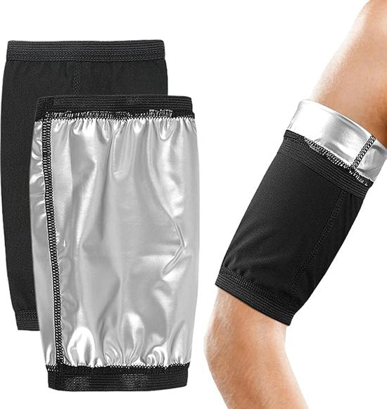 2-Pack Arm Sweatbands - Adjustable Compression Socks - For Training - Arm Trainer with Sauna and Sweat Function - For Training and Sports for Men and Women