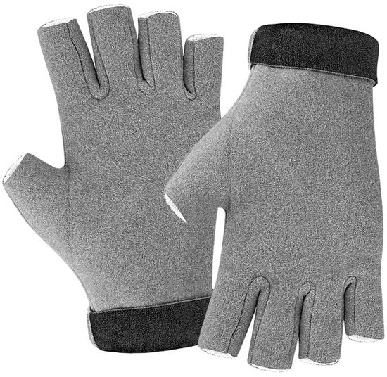 Gray Fingerless Insulated Winter Gloves for Outdoor Activities