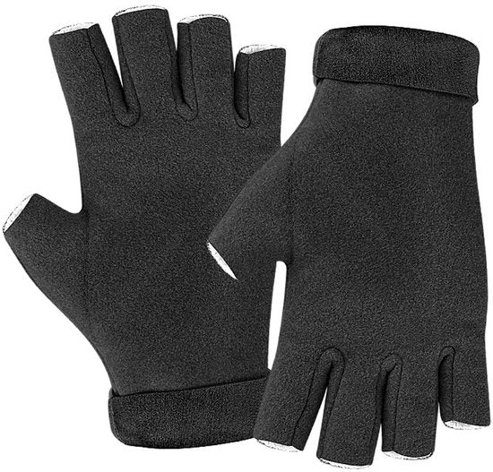 Black Fingerless Insulated Winter Gloves for Outdoor Activities