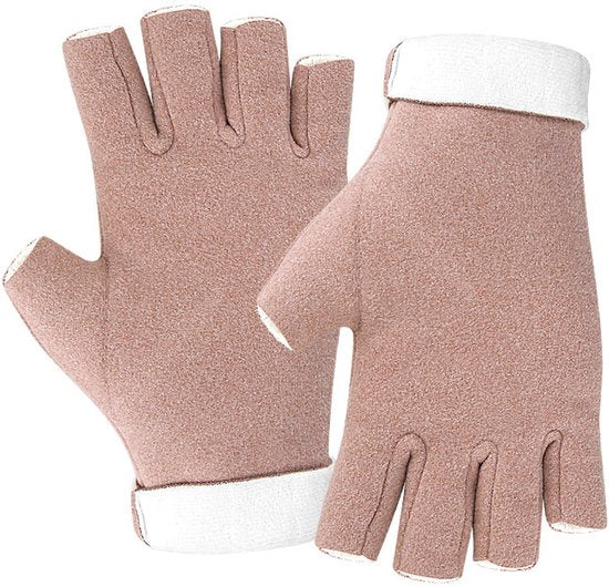 Pink Fingerless Insulated Winter Gloves for Outdoor Activities
