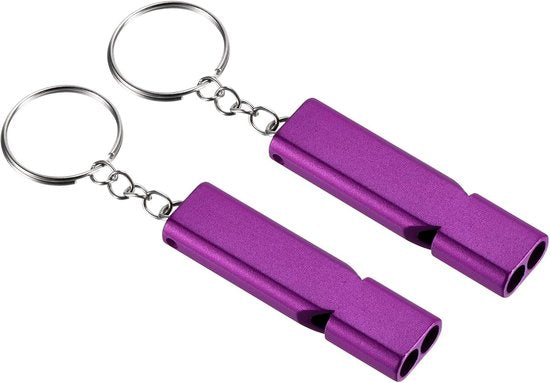 Emergency Whistles - Set of 2 - Emergency Whistles - Whistles - Safety Whistles for Survival - With Key Ring - Suitable for Camping, Hiking and Boating