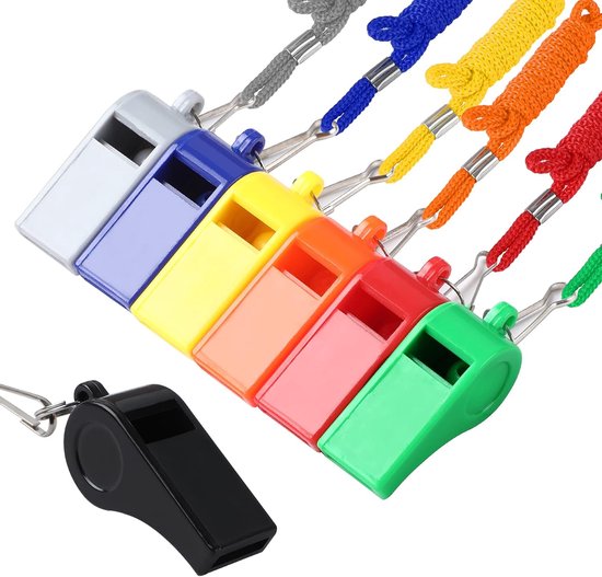 Whistles - 7 items - Emergency whistles - Coaches who whistle with ropes - Sports whistles - Loud and clear whistles for referees - Emergencies in training halls