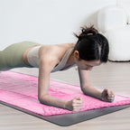 Yoga towel - Yoga towel - Yoga towel - Moisture-regulating and non-slip - Yoga towel - Quick-drying yoga mat fabric - Breathable yoga mat with mesh storage bag - Suitable for hot yoga, pilates and fitness - Pink
