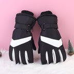 Gloves - Winter ski gloves - Warm gloves - Non-slip, thickened - Waterproof - Suitable for cold weather - Cycling gloves - Sizes S/M - Black and white