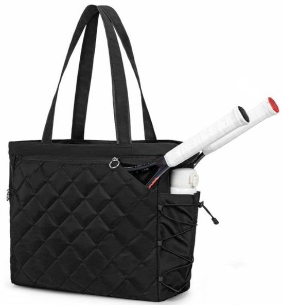 Tennis Bag – Extra Large Sports Bag with Shoe Compartment – Suitable for 2-4 Rackets – Waterproof and Lightweight – Unisex（Black）
