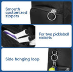 Tennis Bag – Extra Large Sports Bag with Shoe Compartment – Suitable for 2-4 Rackets – Waterproof and Lightweight – Unisex（Black）
