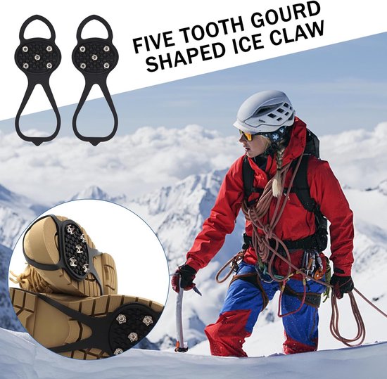Non-slip sole for snow boots - 4 pairs - Safe walking on ice and snow - Suitable for size M (34-40) - Non-slip studs - Suitable for winter walking, hiking, jogging, strolling and mountaineering