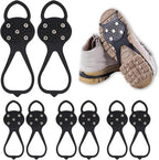 Snow boots with non-slip soles - Set of 4 - Safe walking on icy and snowy roads - Suitable for size L (35-45) - Non-slip studs - Suitable for winter walking, hiking, jogging, strolling and mountaineering