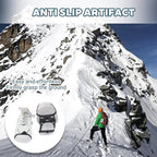 Non-slip snow boots - Set of two - Safe walking on icy and snowy surfaces - Suitable for size L (40-48) - Non-slip spikes - Suitable for winter walking, hiking, jogging, strolling and mountaineering